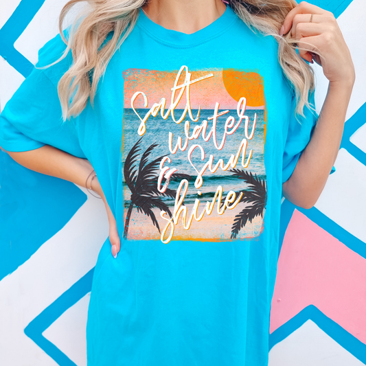 Salt Water And Sunshine Summer Comfort Colors Graphic Tee