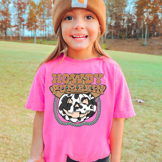 Howdy Pumpkin Comfort Colors Youth Fall Graphic Tee