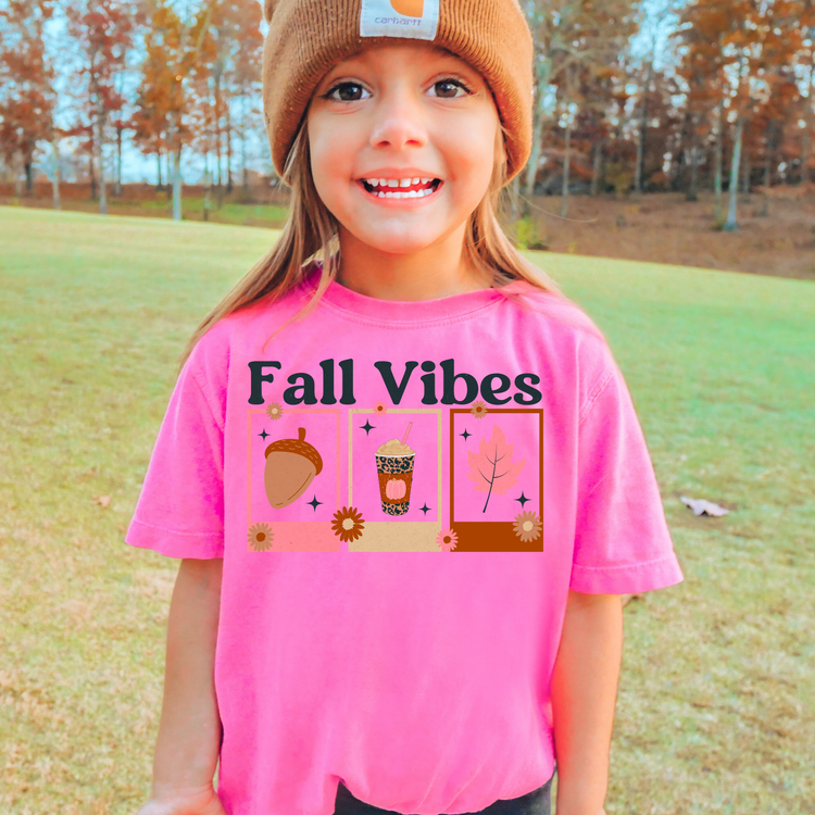 Fall Vibes Comfort Colors Youth Fall Graphic Tee