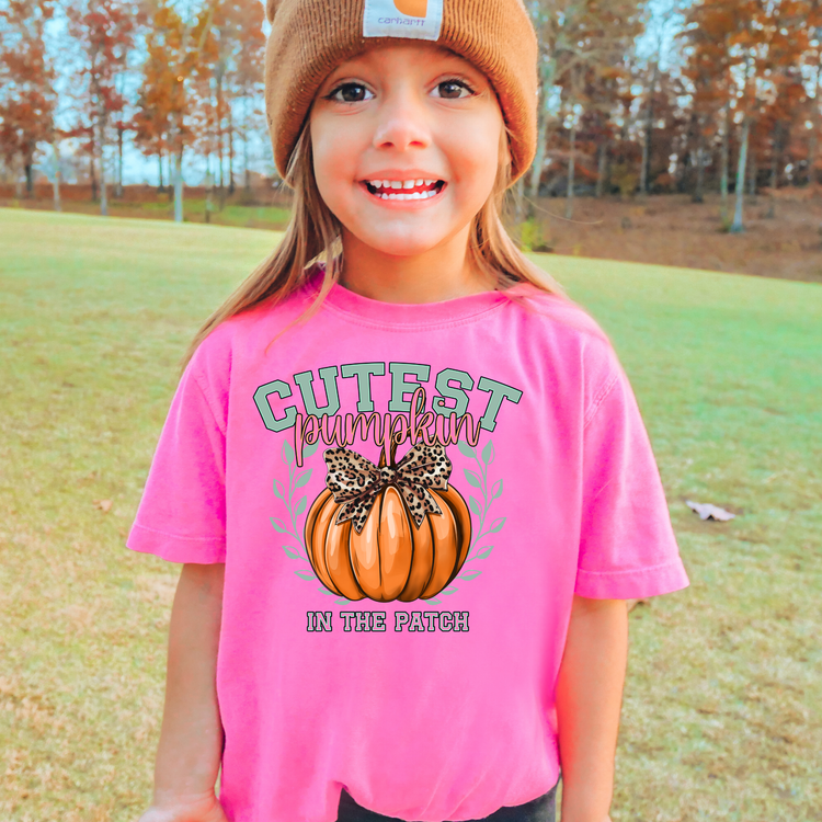 Cutest Pumkin In The Patch Comfort Colors Youth Fall Graphic Tee