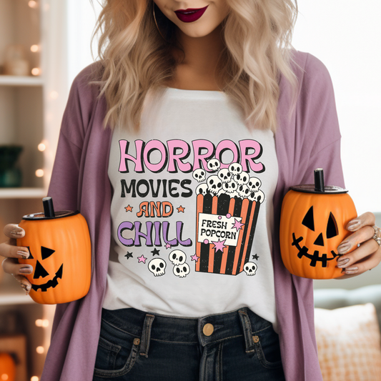 Horrow Movies And Chill Adult Graphic Tee