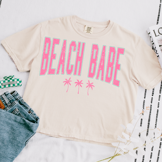 Beach Babe Cropped Comfort Colors Graphic Tee