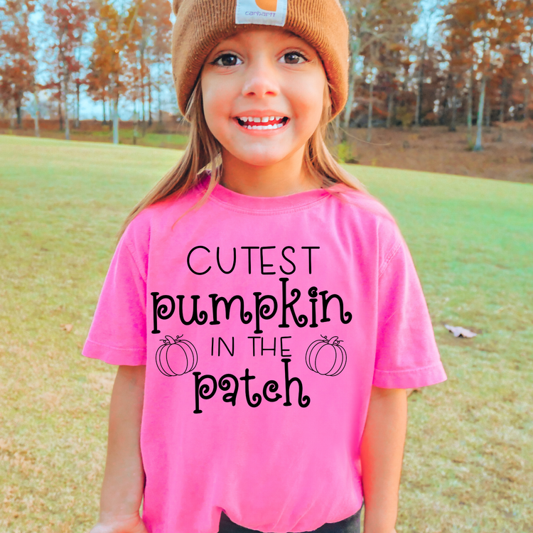 Cutest Pumpkin In The Patch Comfort Colors Youth Fall Graphic Tee