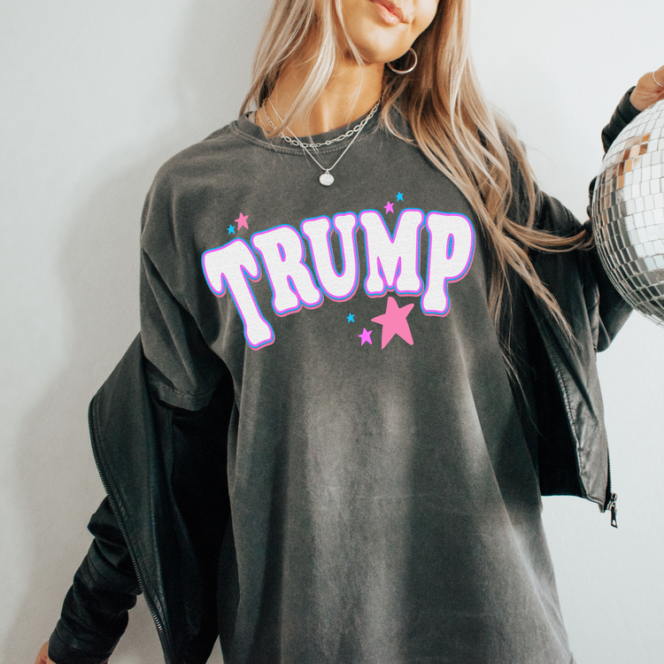 Trump Pink Stars Comfort Colors Graphic Tee