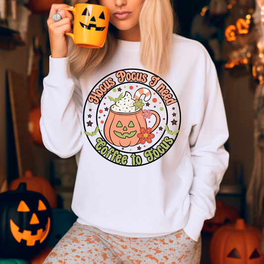 Hocus Pocus I Need Coffee To Focus Halloween Sweatshirt