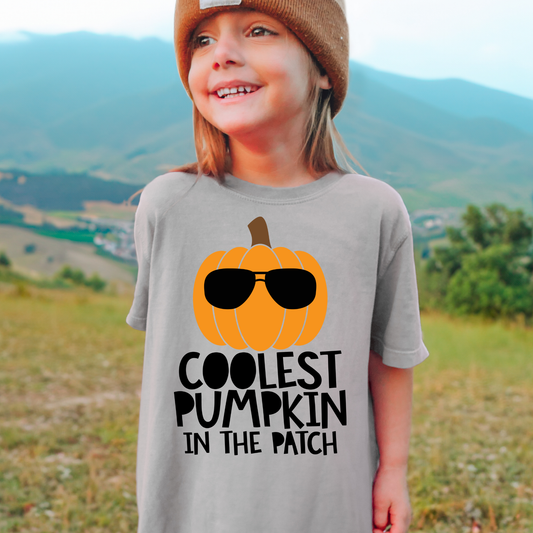 Coolest Pumpkin In The Patch Comfort Colors Youth Fall Graphic Tee