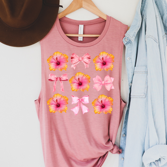 Floral and Bows Summer Tank Top