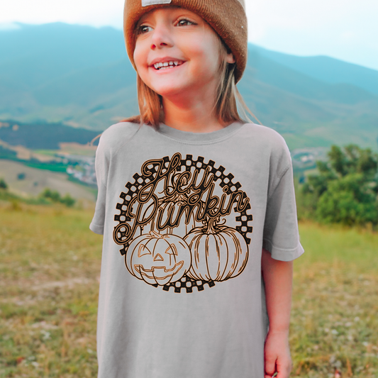 Hey Pumpkin Comfort Colors Youth Fall Graphic Tee