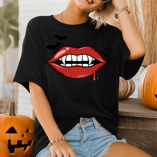 Vampire Lips Adult Graphic Tee