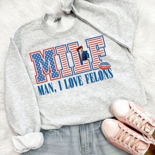 MILF Blue Political Sweatshirt