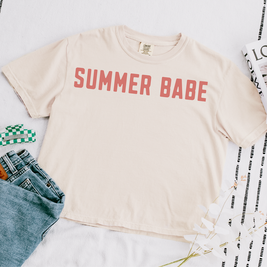 Summer Babe Cropped Comfort Colors Graphic Tee