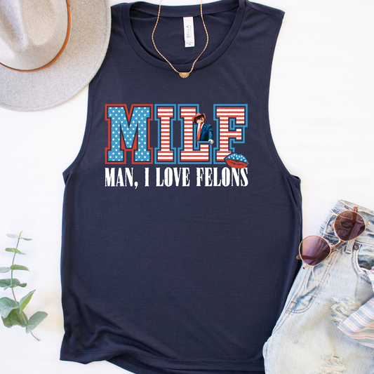 MILF White Political Tank Top