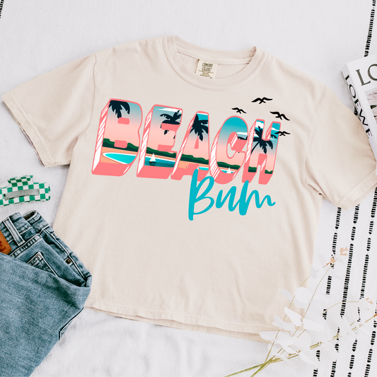 Beach Bum Cropped Comfort Colors Graphic Tee