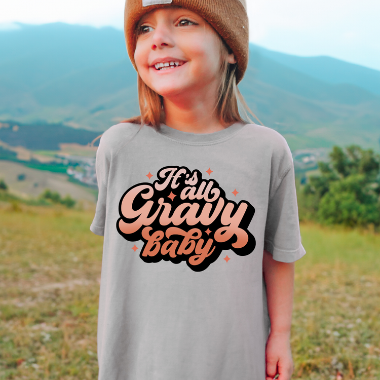 Its Gravy Baby Comfort Colors Youth Fall Graphic Tee