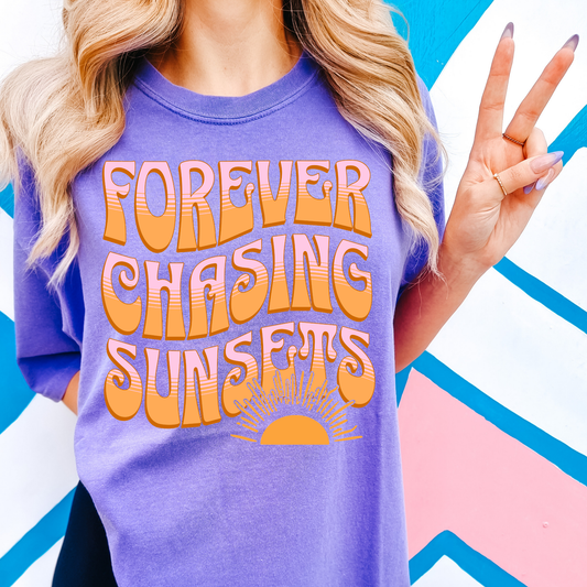 Forever Chasing Sunsets Comfort Colors Graphic Tee