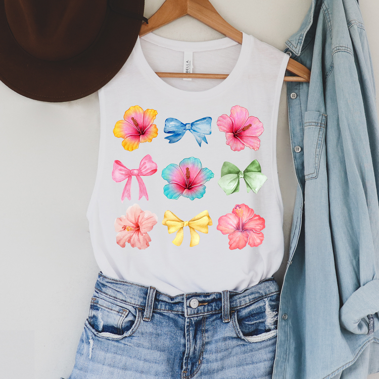 Flowers and Bows Summer Tank Top