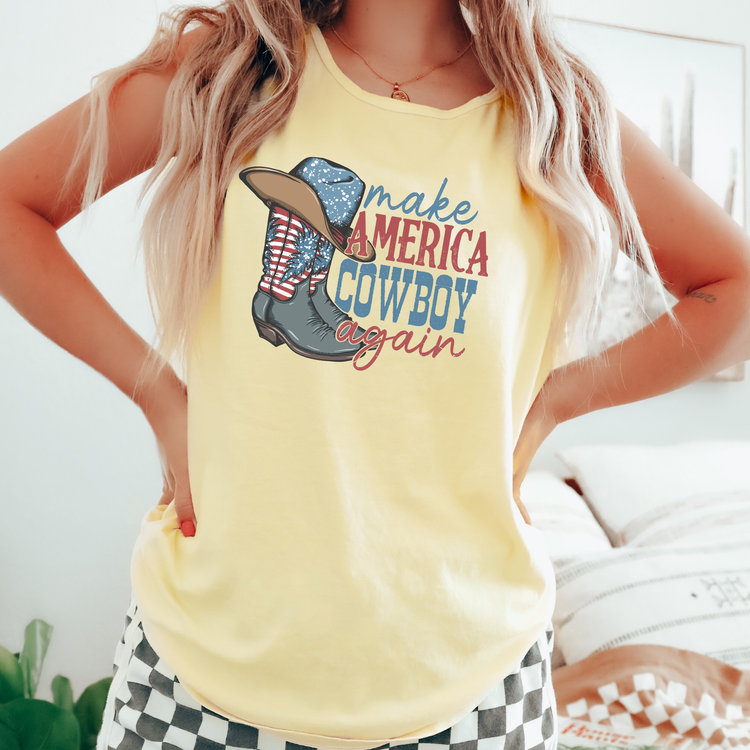 Make America Cowboy Again Comfort Colors Tank Top