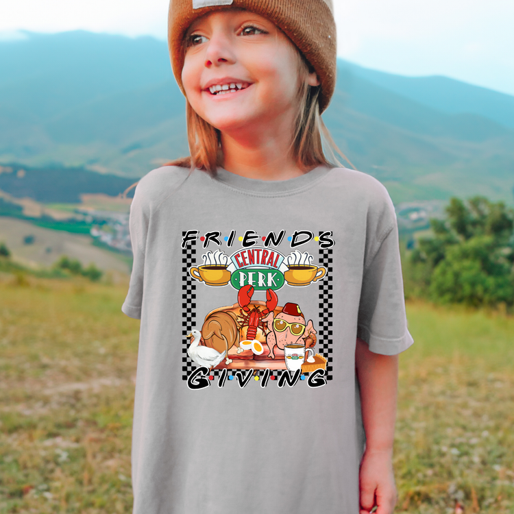 Friends Giving Season Comfort Colors Youth Fall Graphic Tee