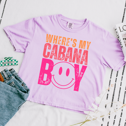 Wheres My Cabana Boy Cropped Comfort Colors Graphic Tee