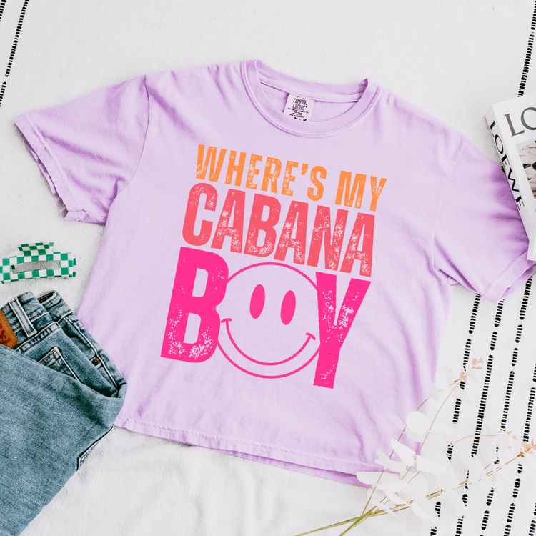 Wheres My Cabana Boy Cropped Comfort Colors Graphic Tee