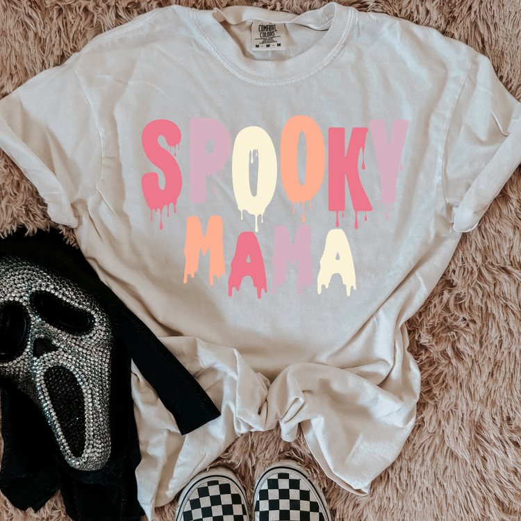 Spooky MAMA Dripping Comfort Colors Graphic Tee