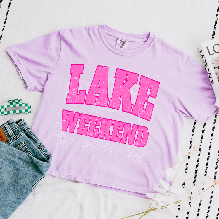 Lake Weekend Cropped Comfort Colors Graphic Tee