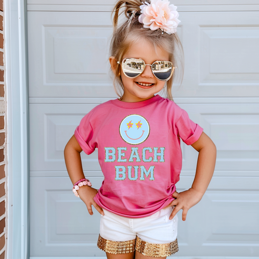 Beach Bum faux glitter Kids Summer Graphic Tee