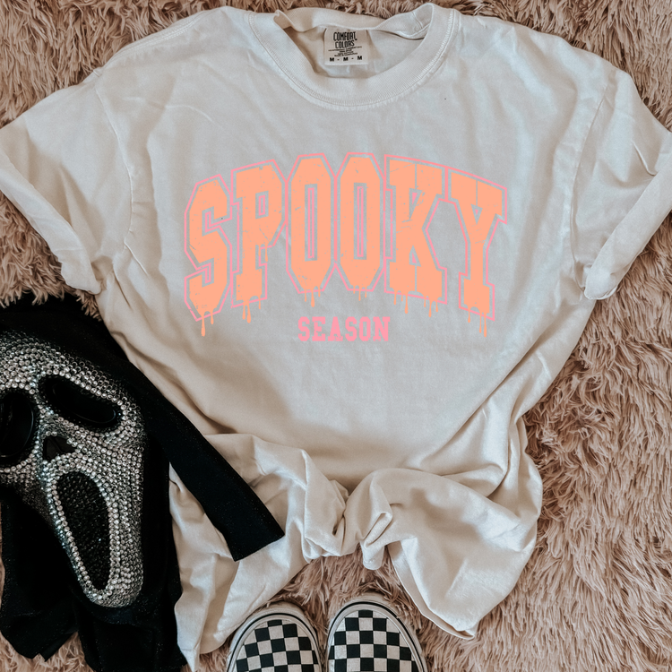 Peach Spooky Season Comfort Colors Graphic Tee