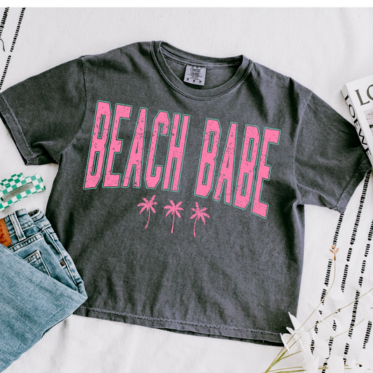 Beach Babe Cropped Comfort Colors Graphic Tee