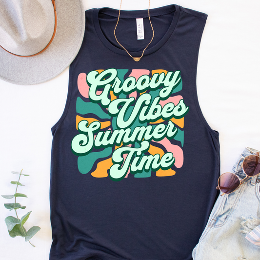 Groovy Vibes Summer Time Summer Tank Top