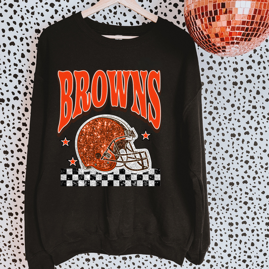 Faux Glitter Browns Sweatshirt