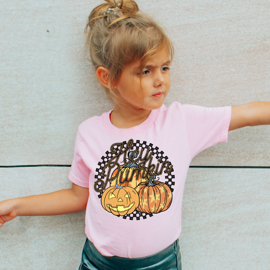 Hey Pumpkin Halloween Kids Graphic Tee