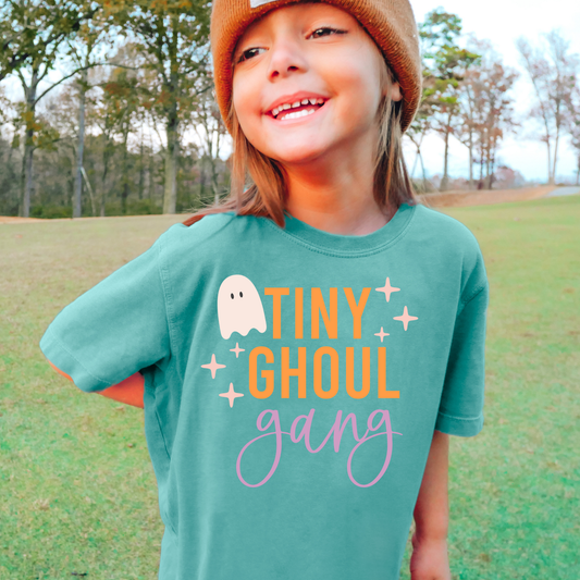 Tiny Ghoul Gang Comfort Colors Youth Halloween Graphic Tee