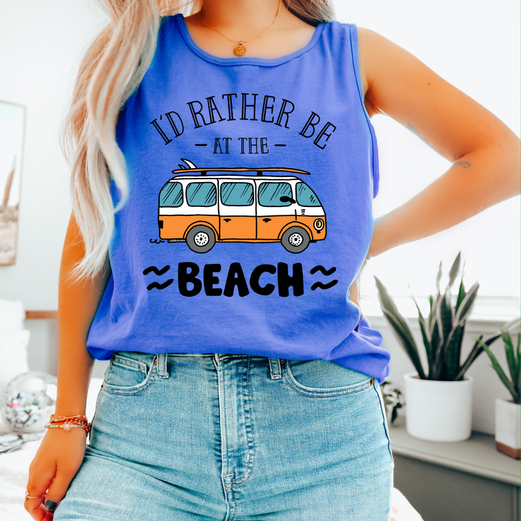 I'd Rather Be At The Beach Comfort Colors Tank Top