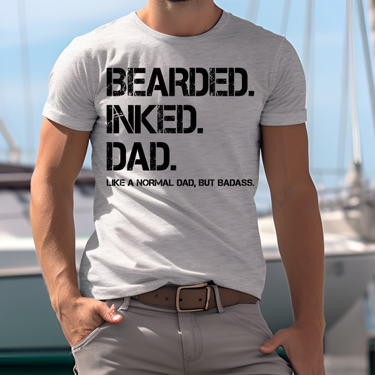 Bearded Inked Dad Father's Day Graphic Tee