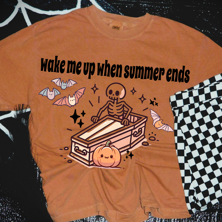 Wake Me Up When Summer Ends Comfort Colors Graphic Tee