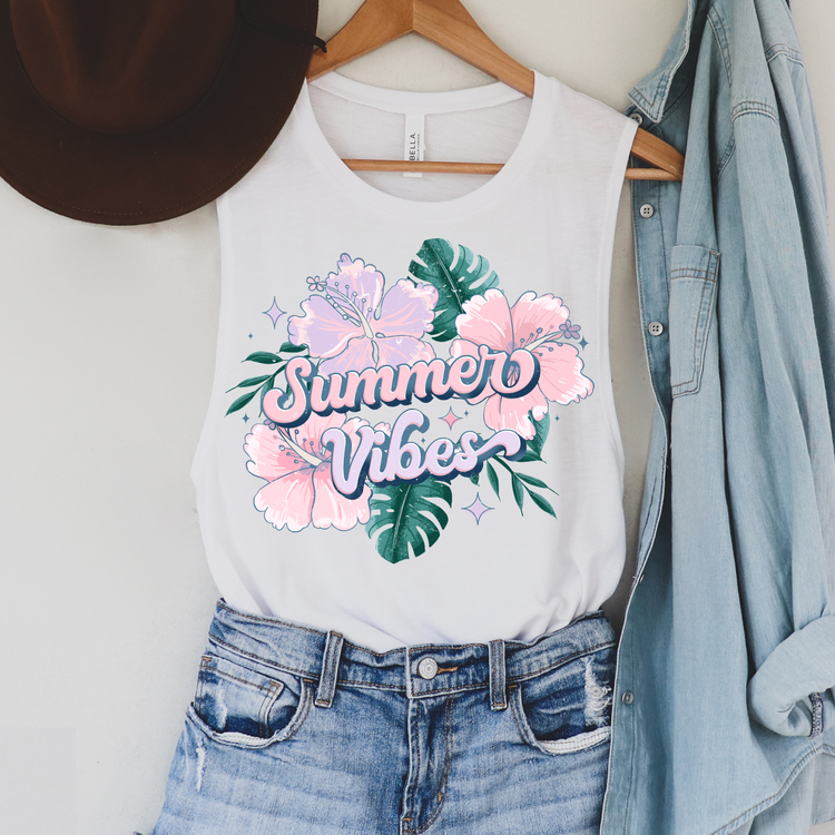 Floral Summer Vibes Summer Tank Top