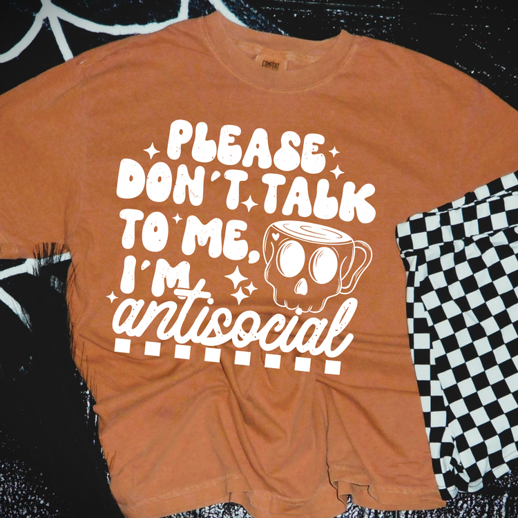 I'm Antisocial White Comfort Colors Graphic Tee