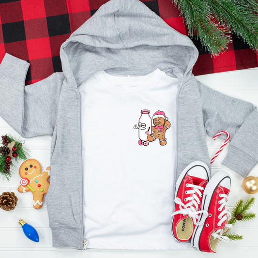 Cookies and Milk Pocket Tee Christmas Kids Graphic Tee