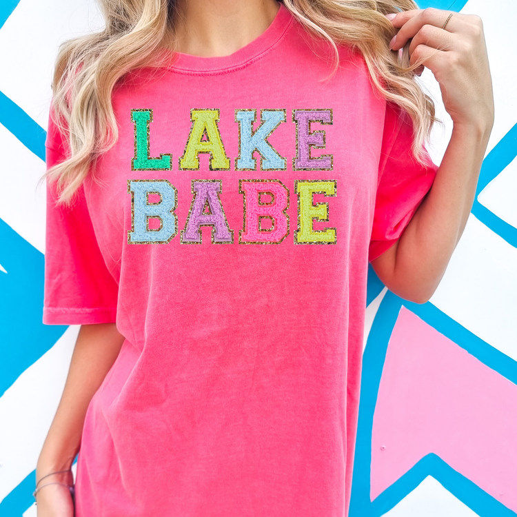 Lake Babe Faux Patches Summer Comfort Colors Graphic Tee