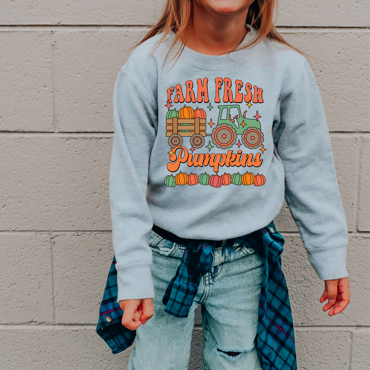 Farm Fresh Pumpkins Kids Sweatshirt