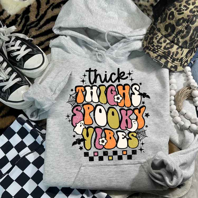 Thick Thighs Spooky Vibes Halloween Hoodie