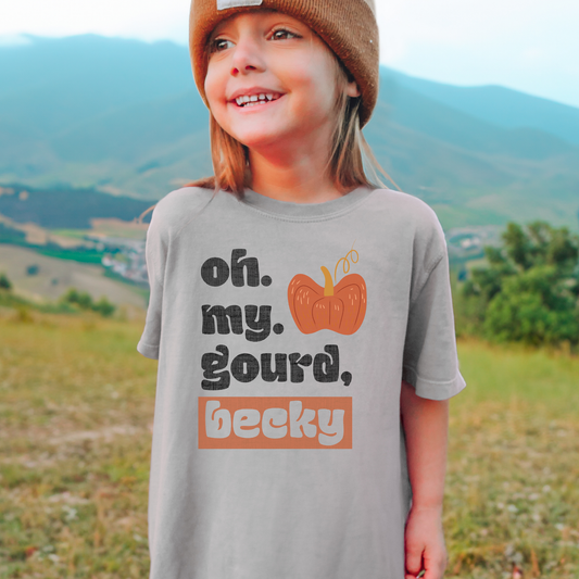 Oh My Gourd Becky Comfort Colors Youth Fall Graphic Tee