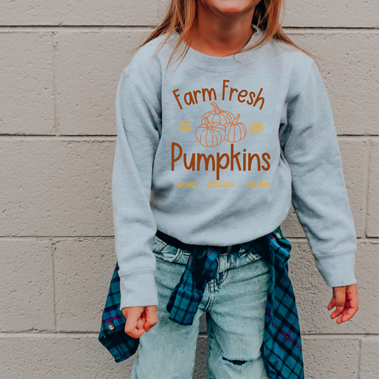 Farm Fresh Pumpkins Kids Sweatshirt