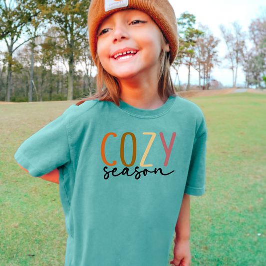 Cozy Season Comfort Colors Youth Fall Graphic Tee