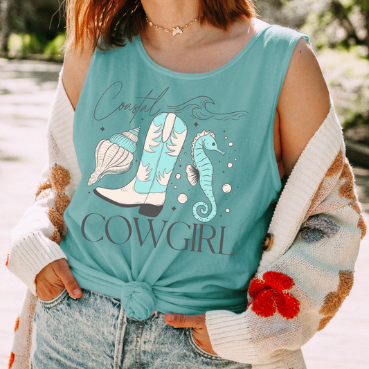 Coastal Cowgirl Comfort Colors Tank Top