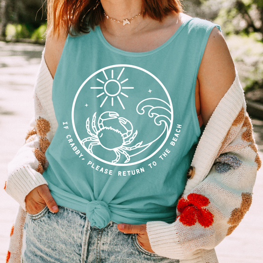 If Crabby Return To Beachl Comfort Colors Tank Top