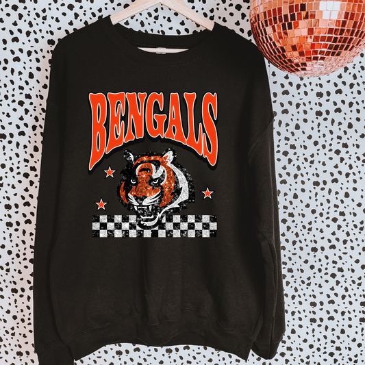 Faux Glitter Bengals Sweatshirt