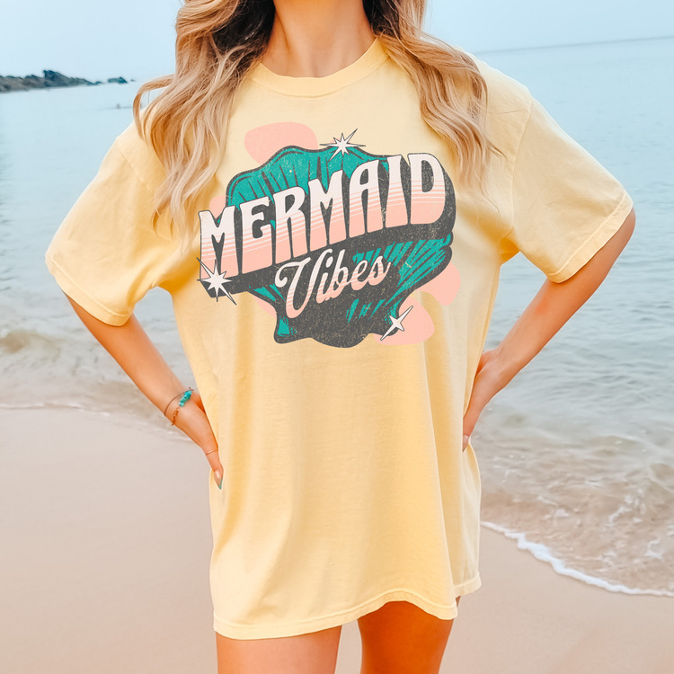 Mermaid Vibes Summer Comfort Colors Graphic Tee