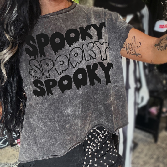 Spooky Spooky Spooky Mineral Washed Halloween Tee